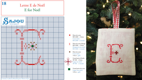 Vorlage 18: Buchstabe E von Noël Maison Sajou Adventskalender